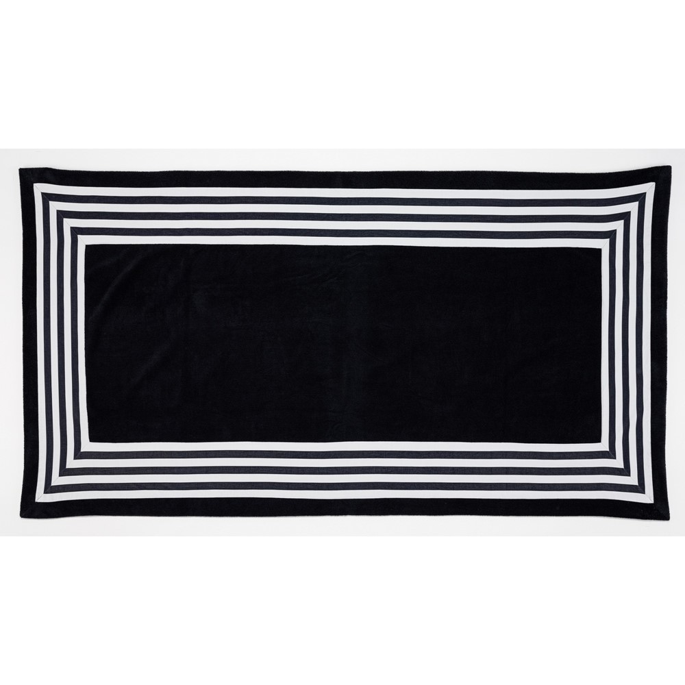 Cannes Egyptian Cotton Beach Towels 990 by Designer Abyss & Habidecor in Black